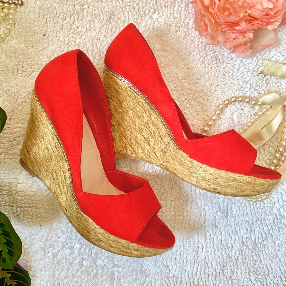ShoeDazzle Red Marilla Wedge Platform